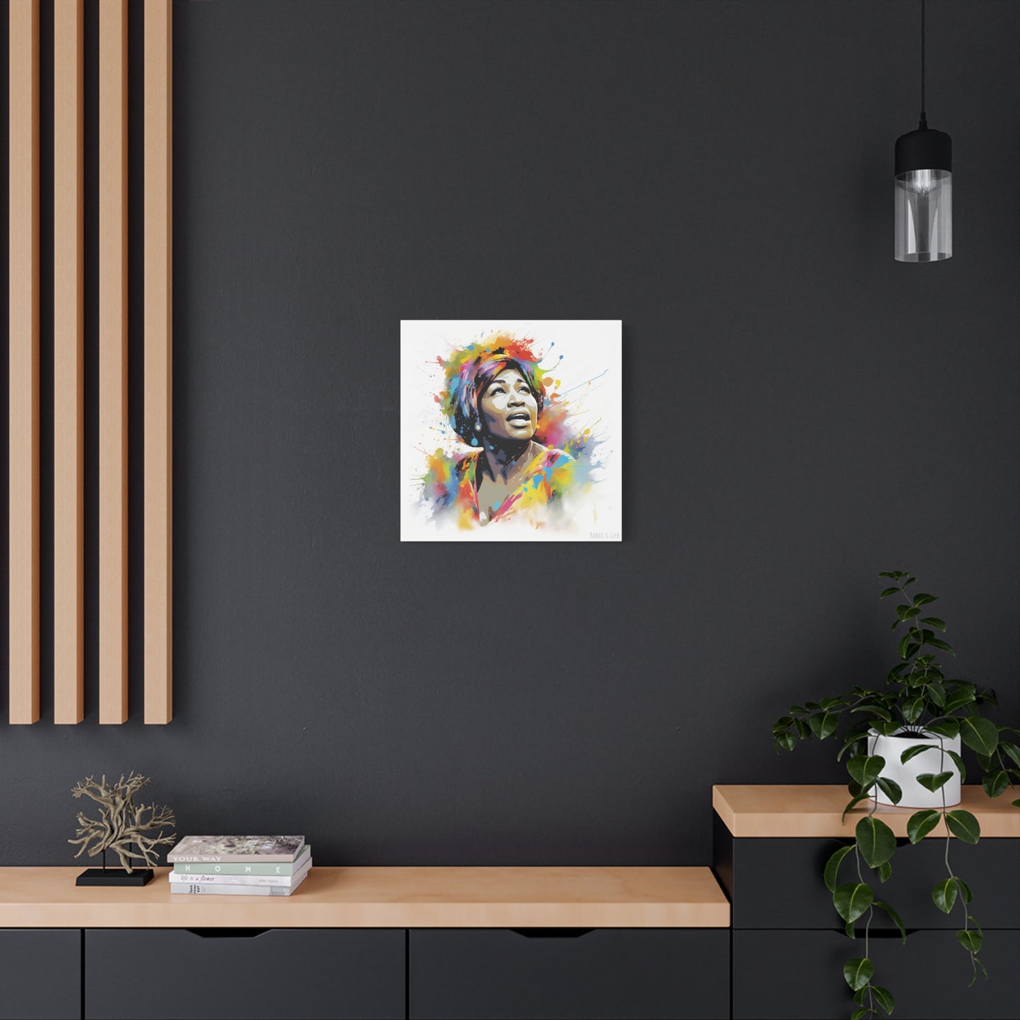 Aretha Franklin Watercolor Cotton Canvas