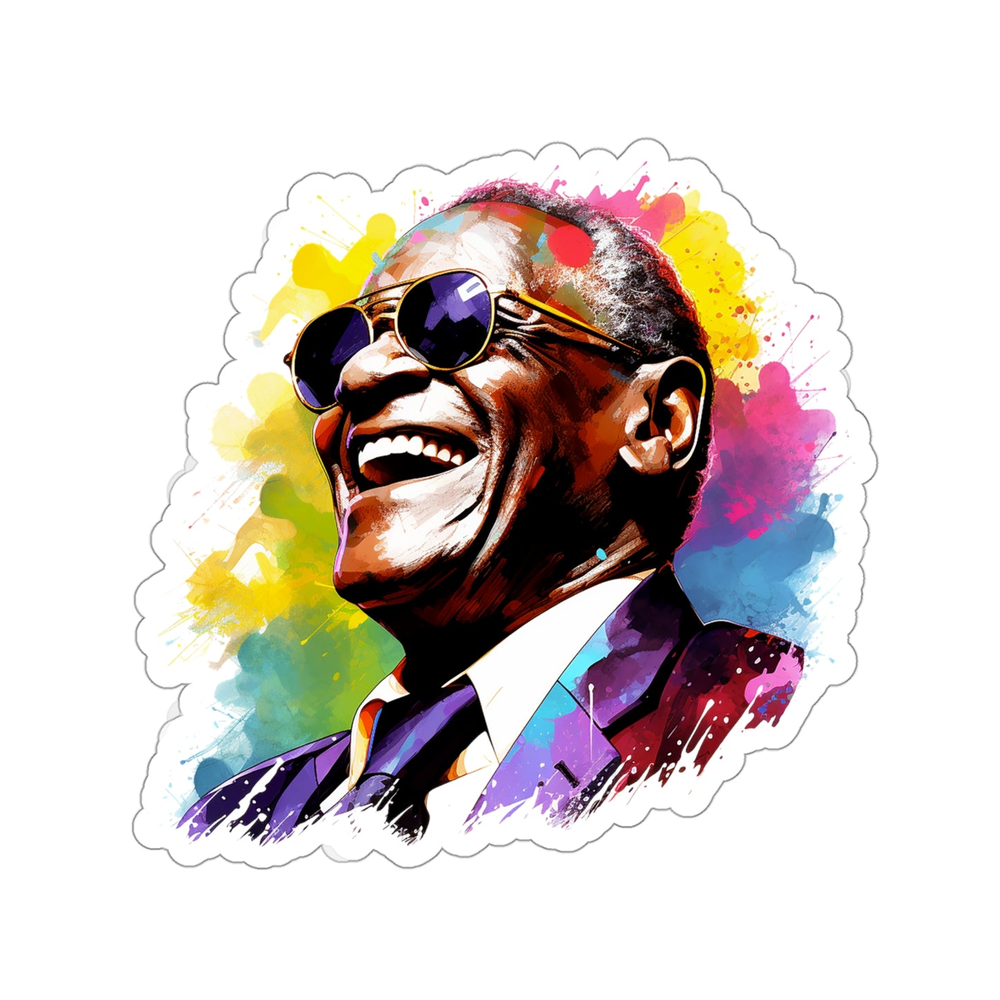 Ray Charles Watercolor-Style Sticker