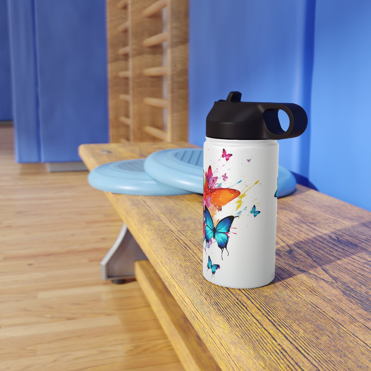 Watercolor Butterflies: Stainless Steel Bottle