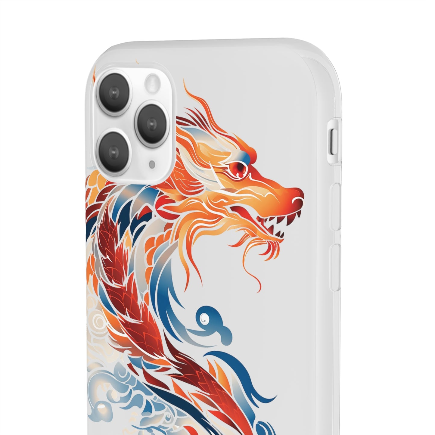 Elegant Chinese Ink Dragon Flexi Transparent Phone Case