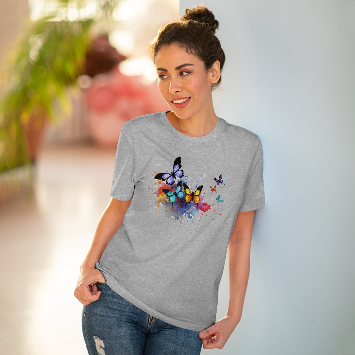 Butterflies Eco-Friendly T-Shirt - Embrace Nature's Vibrant Beauty in Watercolor Style
