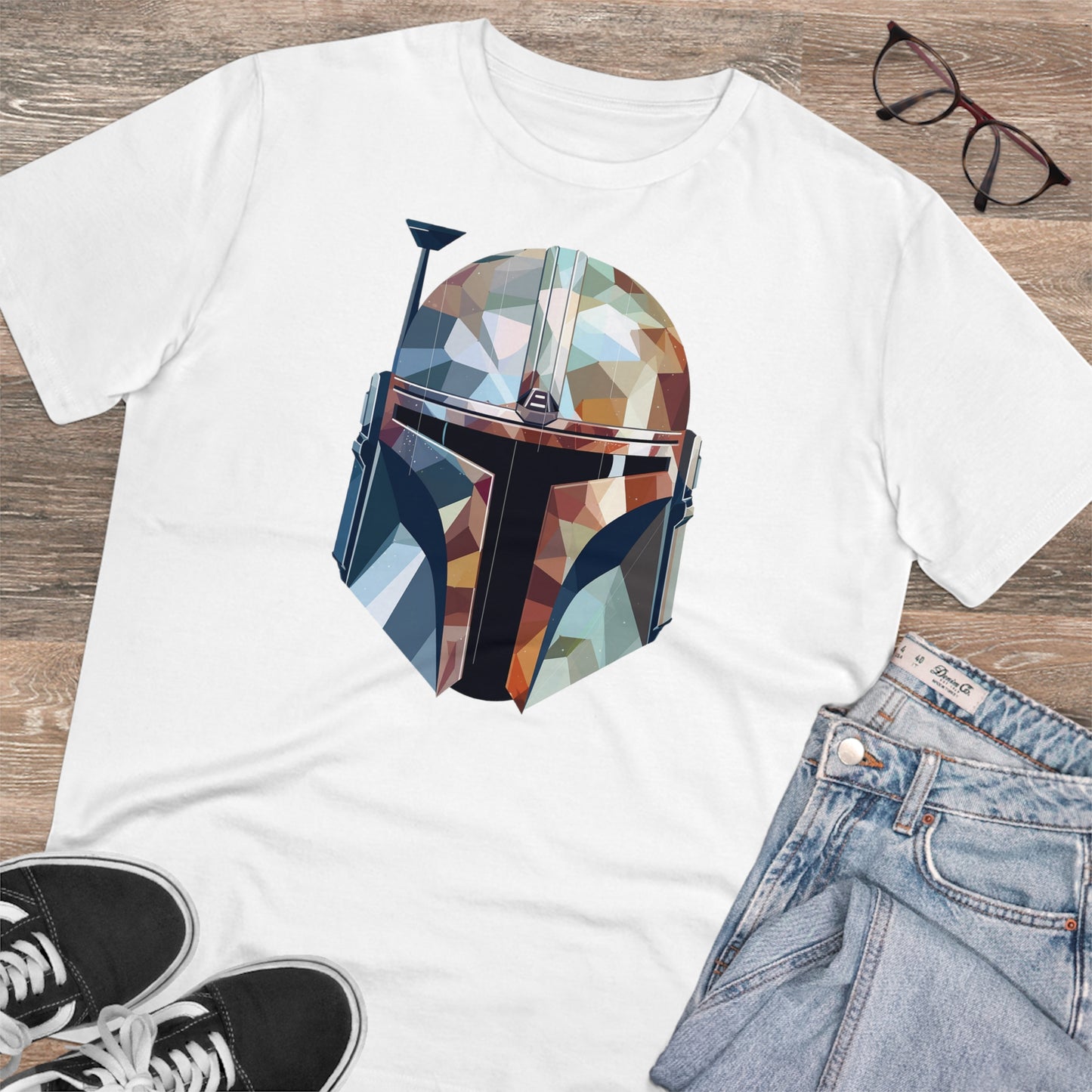 The Mandalorian Polygonal T-Shirt - Embrace Interstellar Adventure - Star Wars