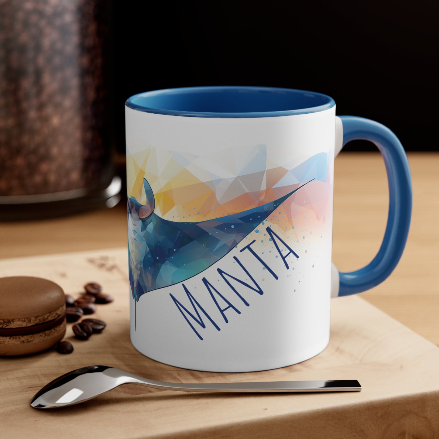 Manta Ray Coffee or Tea Mug: Dive into Coastal Bliss with Every Sip