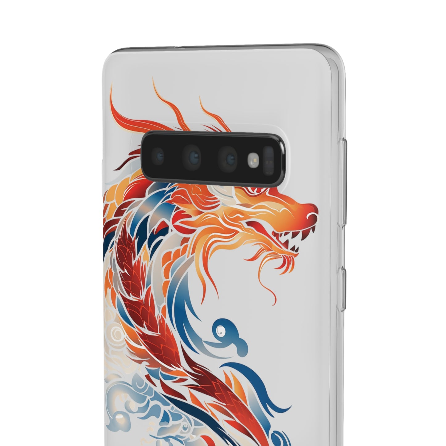 Elegant Chinese Ink Dragon Flexi Transparent Phone Case