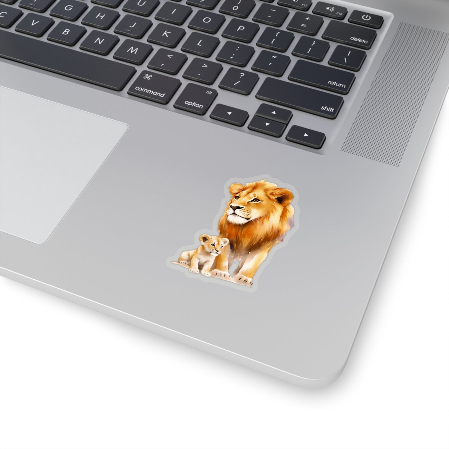 Lion King and Son Watercolor Sticker - Celebrate Father's Day with Majestic Style