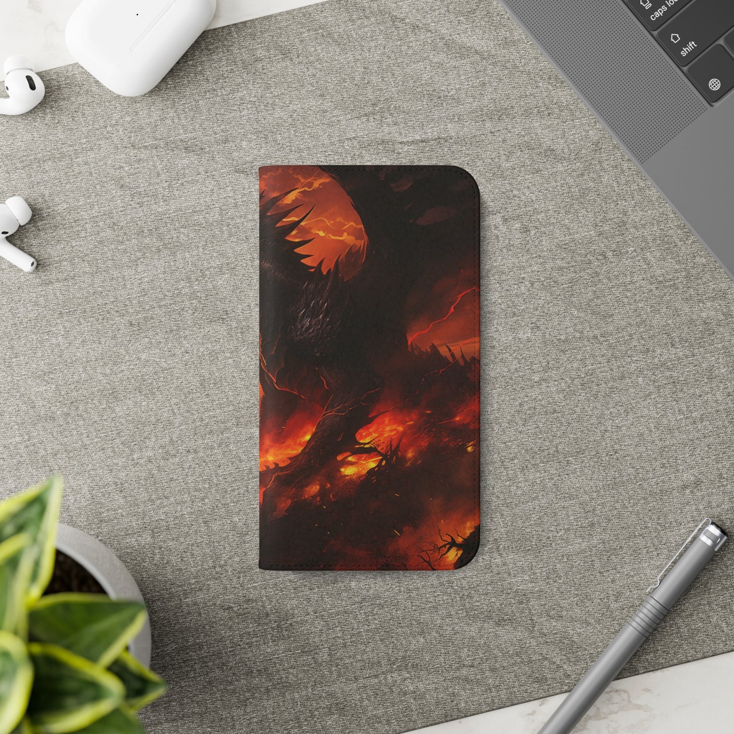 Apocalyptic Red Dragon Flip Phone Case