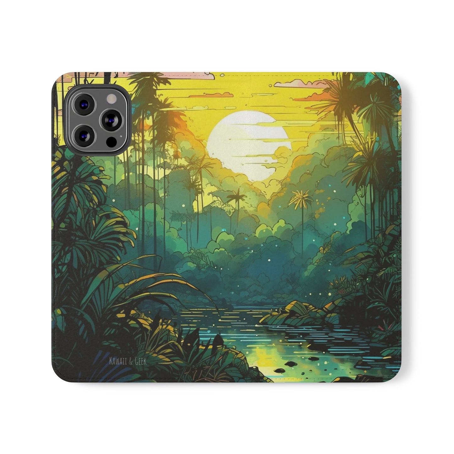 Rainforest at Sunset Flip Phone Case - Capture the Serenity of Nature on Your Device