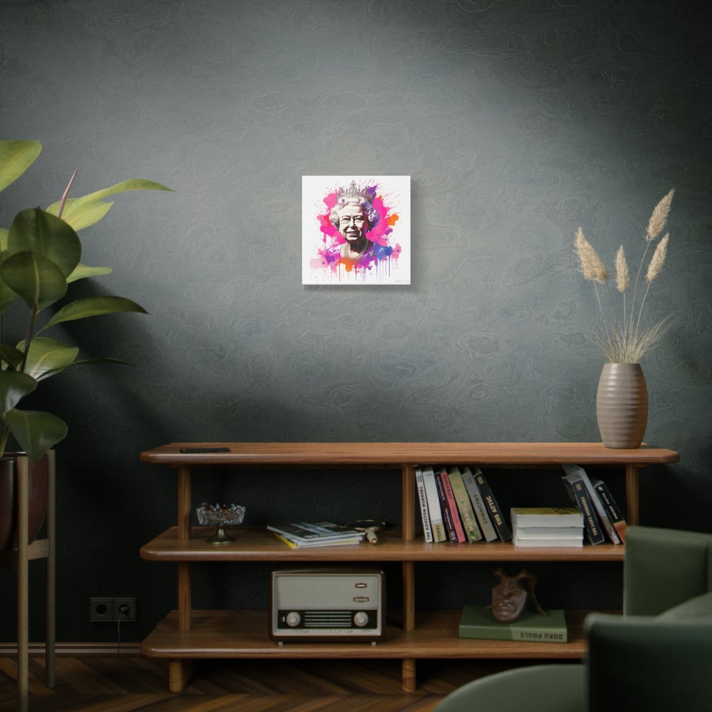 Queen Elizabeth II: Radiant Watercolor Cotton Canvas