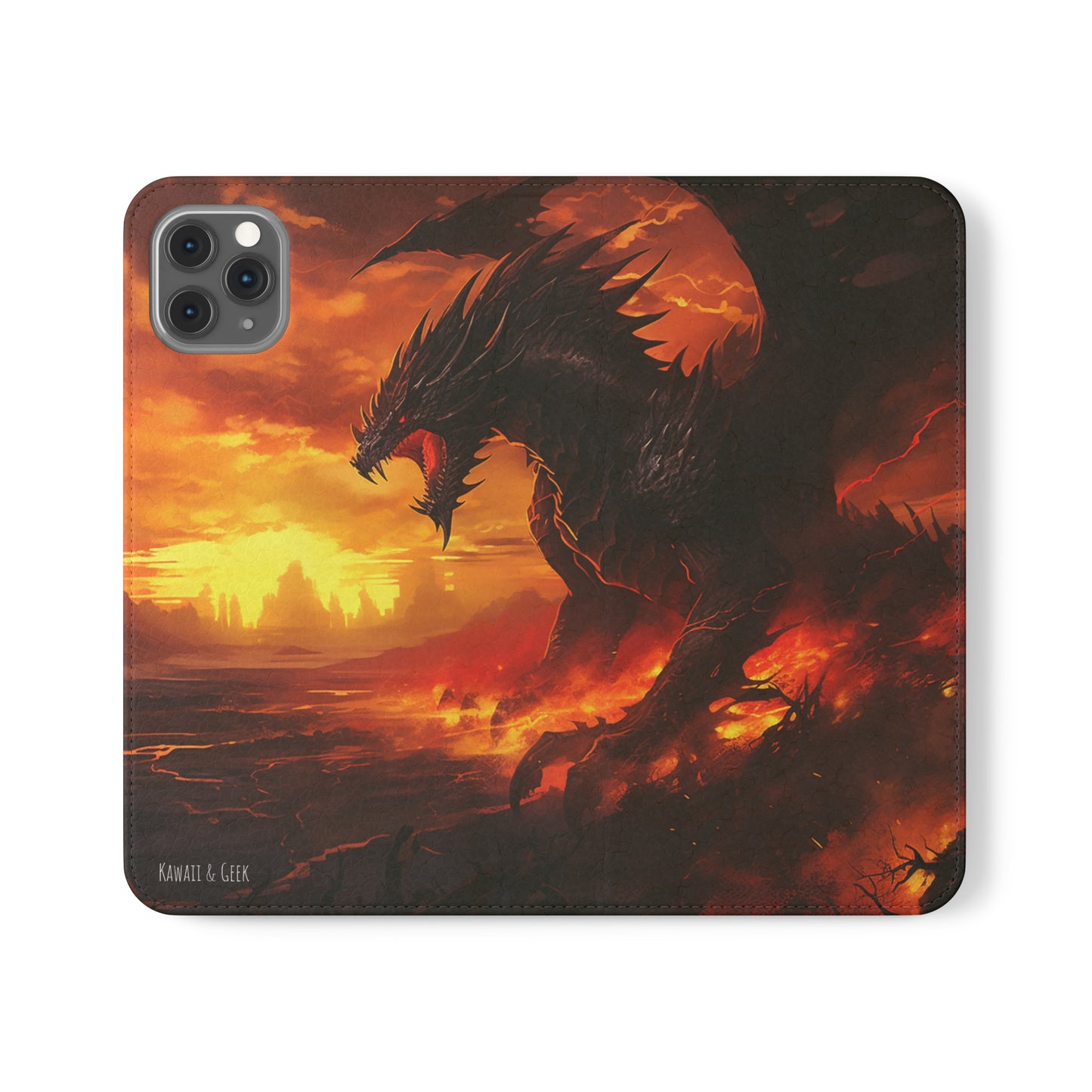 Apocalyptic Red Dragon Flip Phone Case