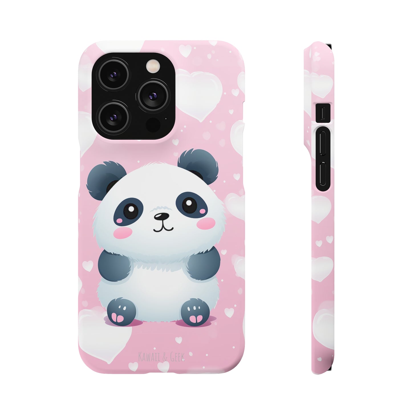 Cute Panda & Hearts Premium Phone Case