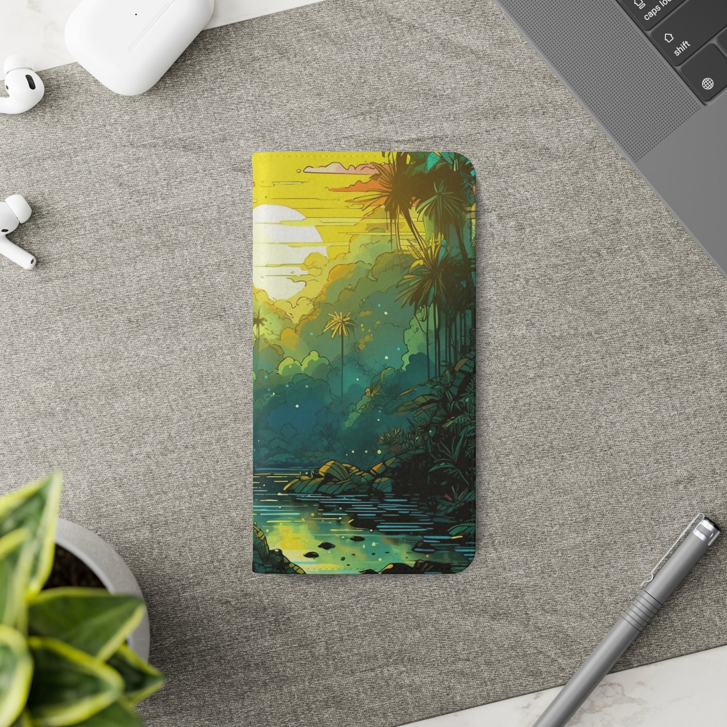 Rainforest at Sunset Flip Phone Case - Capture the Serenity of Nature on Your Device