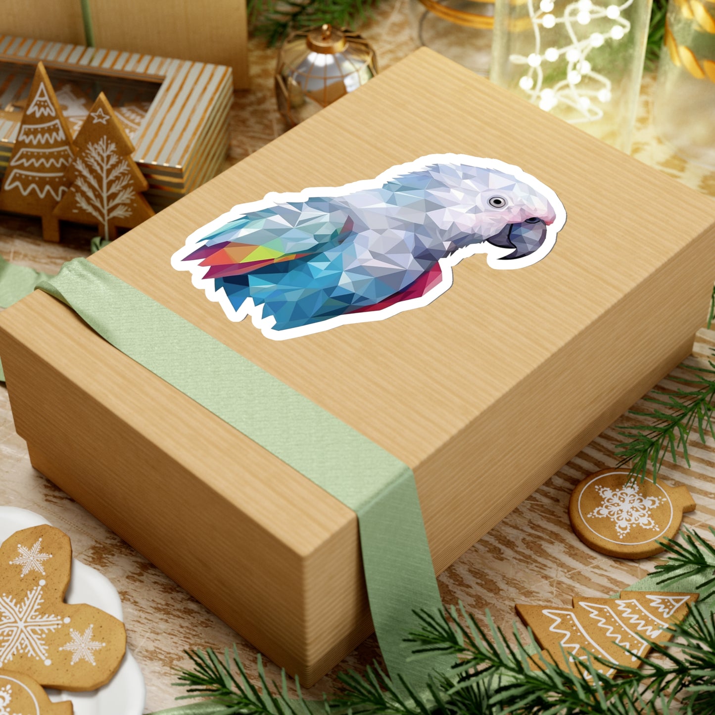 Grey Parrot Sticker - A Graceful Avian Presence