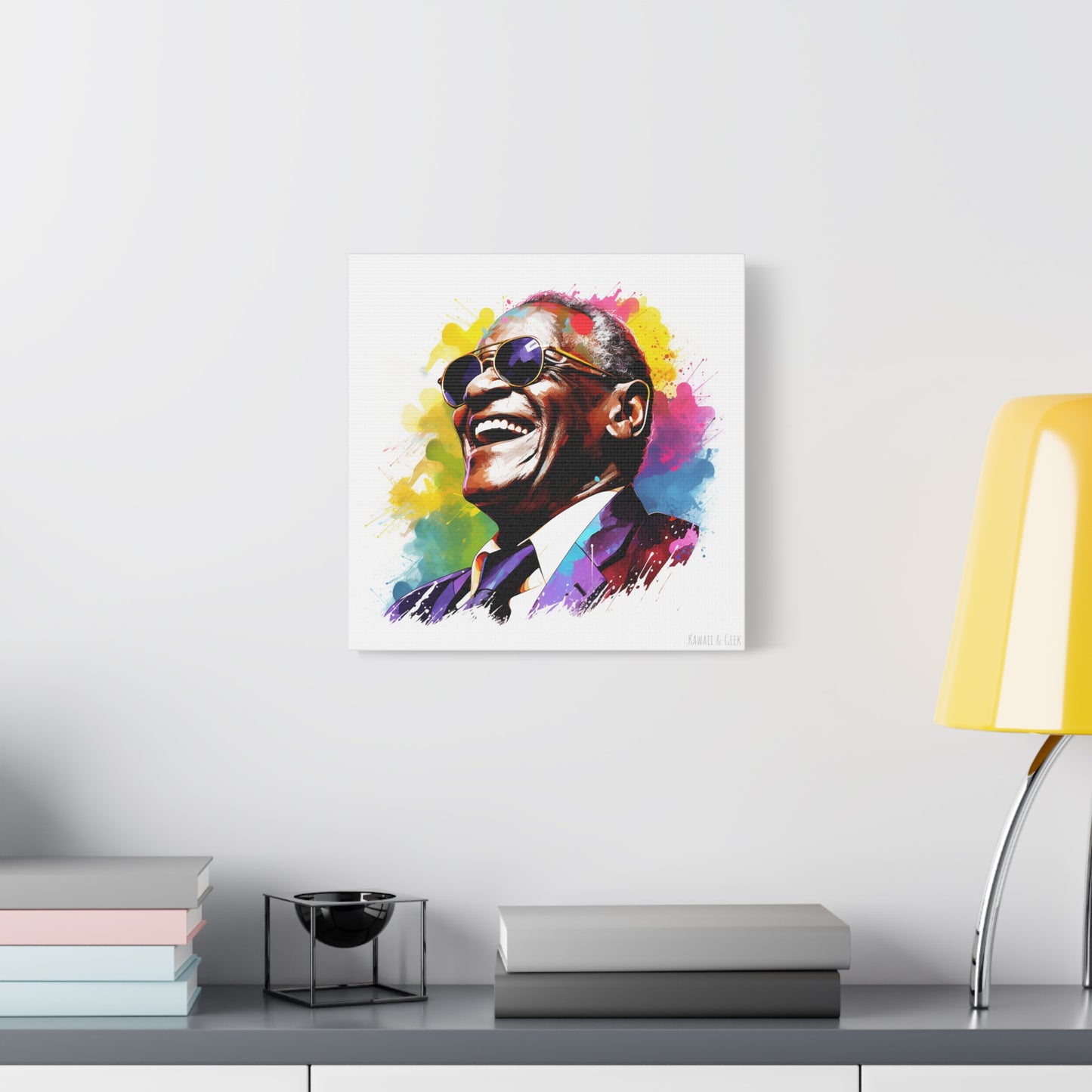 Ray Charles Watercolor Tribute : Timeless Cotton Canva