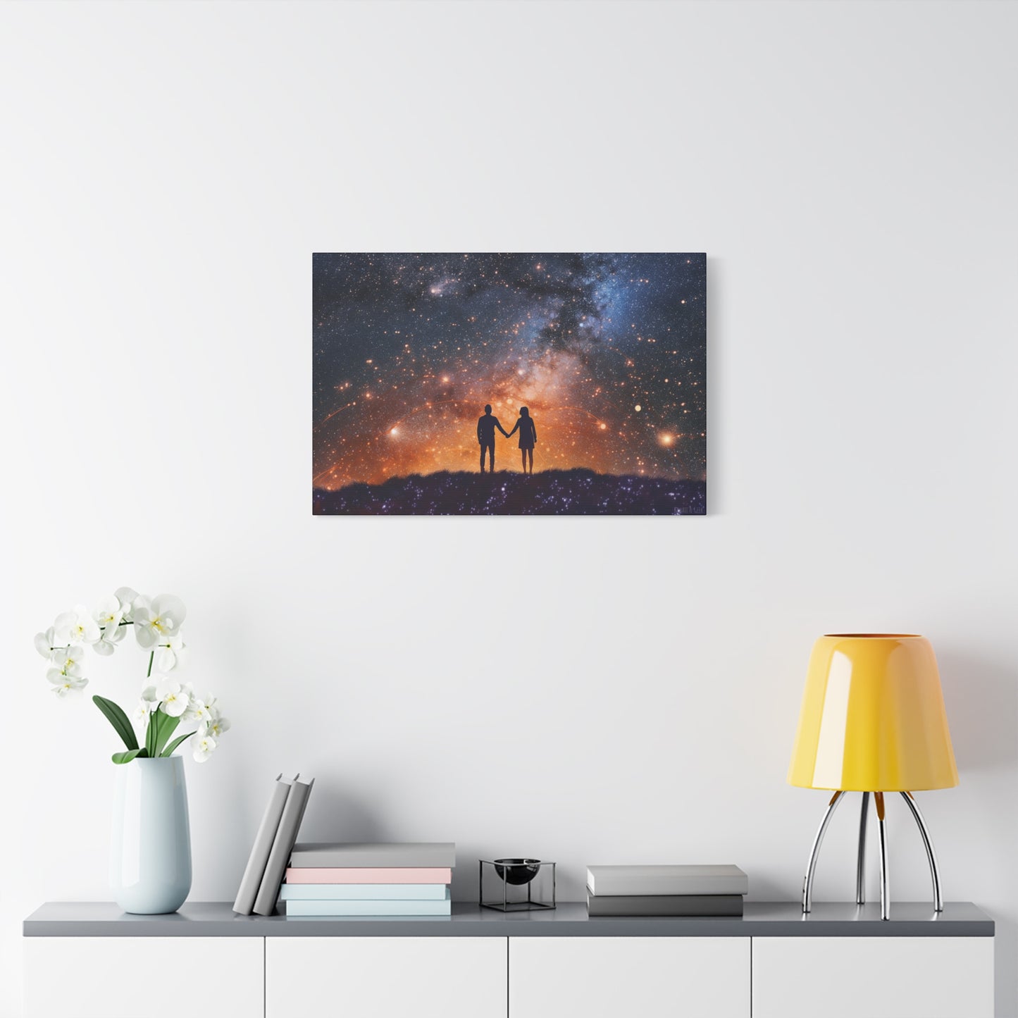 Lovers Night Sky Canvas - Capture the Magic of Love Beneath a Starlit Sky