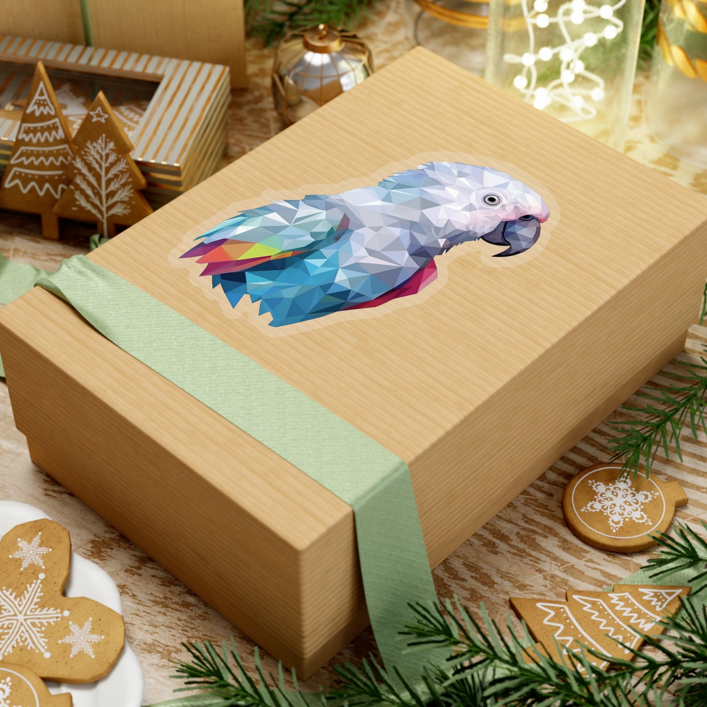 Grey Parrot Sticker - A Graceful Avian Presence