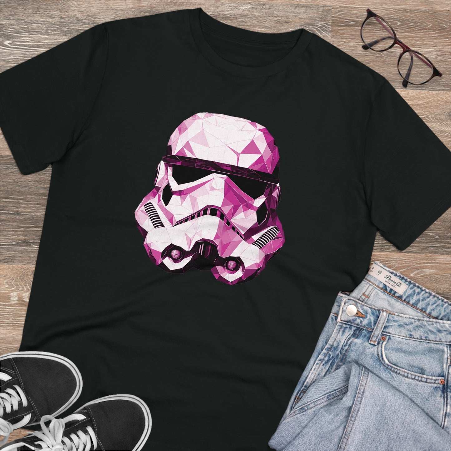 Stormtrooper Polygonal T-Shirt Pink Edition - Embrace Galactic Precision