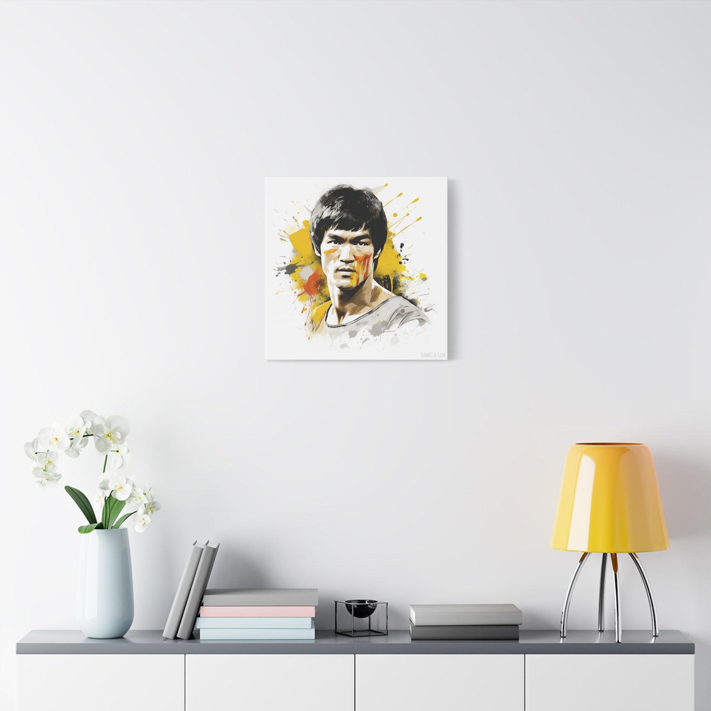 Bruce Lee Watercolor Art: Dynamic Cotton Canva