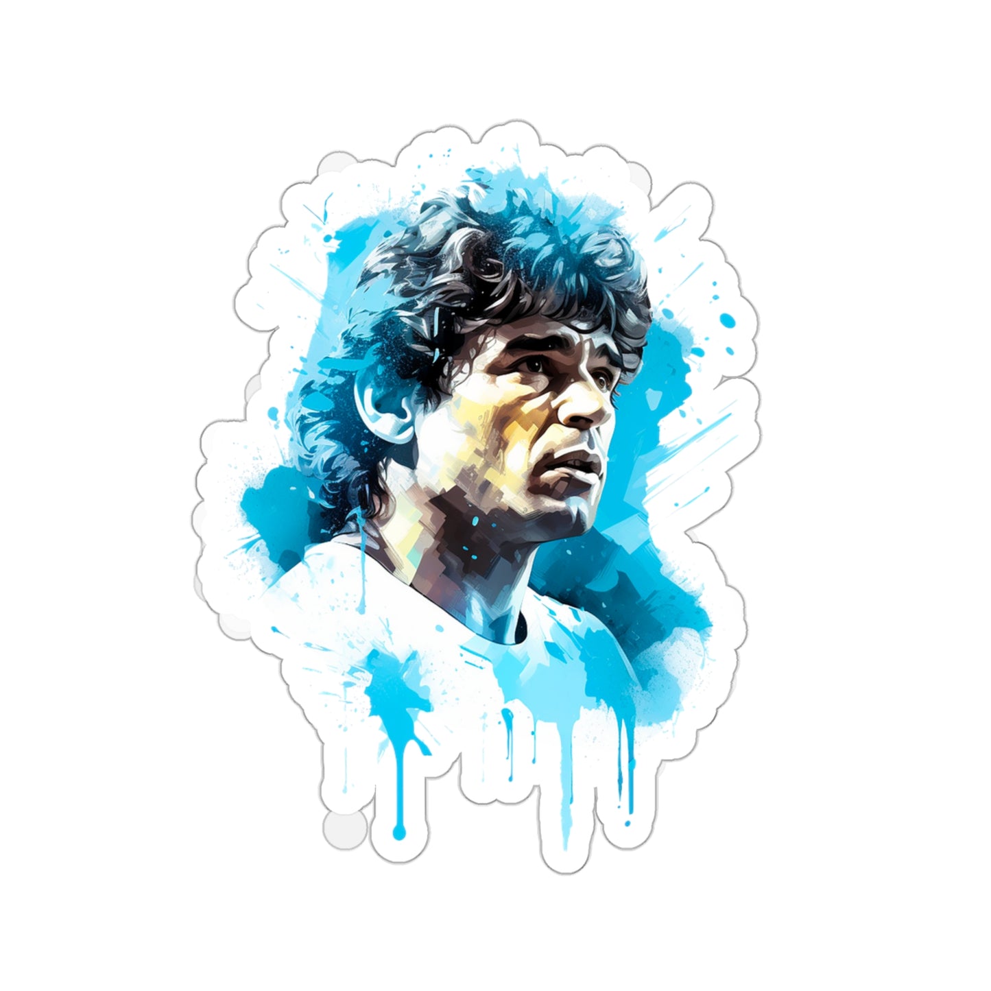 Diego Maradona Watercolor Tribute Sticker