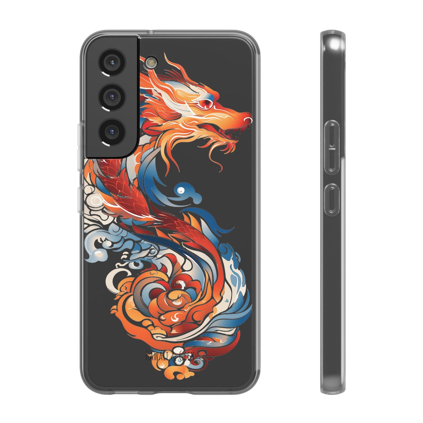 Elegant Chinese Ink Dragon Flexi Transparent Phone Case