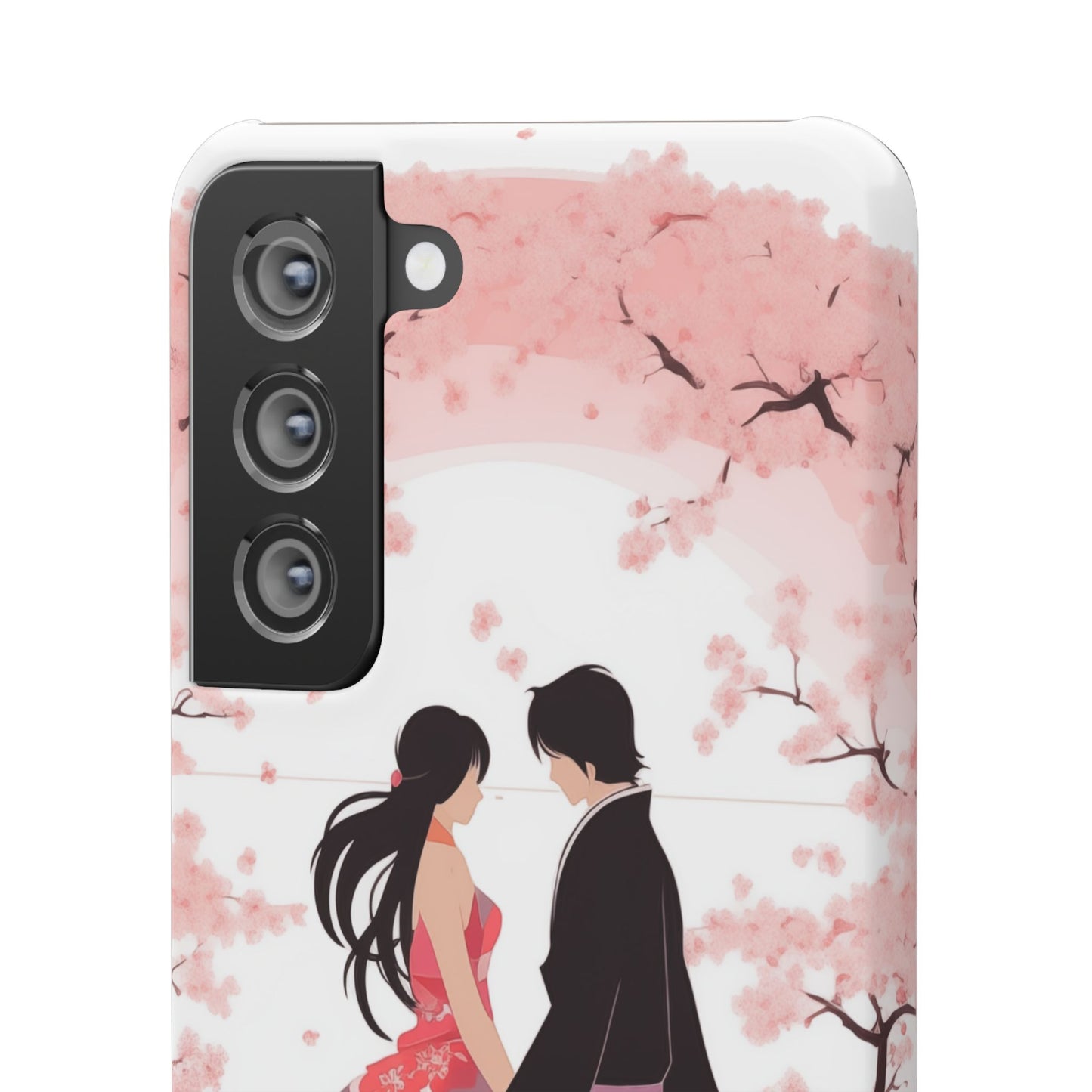 Japanese Blossom Love Premium Phone Case - Valentine's Cherry Tree Design