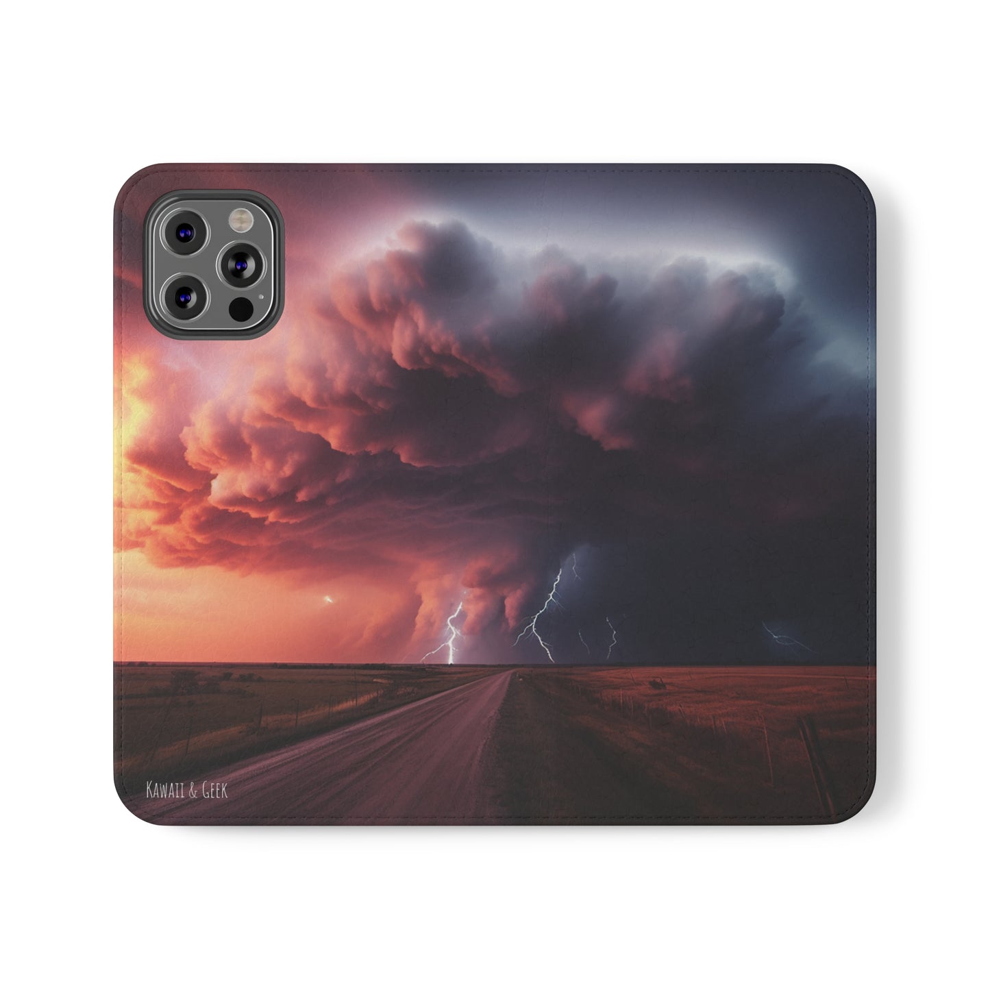 Super Cell Tornado Lightning Flip Phone Case