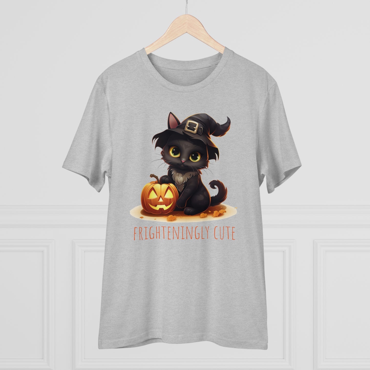 Frighteningly Cute: Halloween Black Cat Eco-Friendly T-shirt