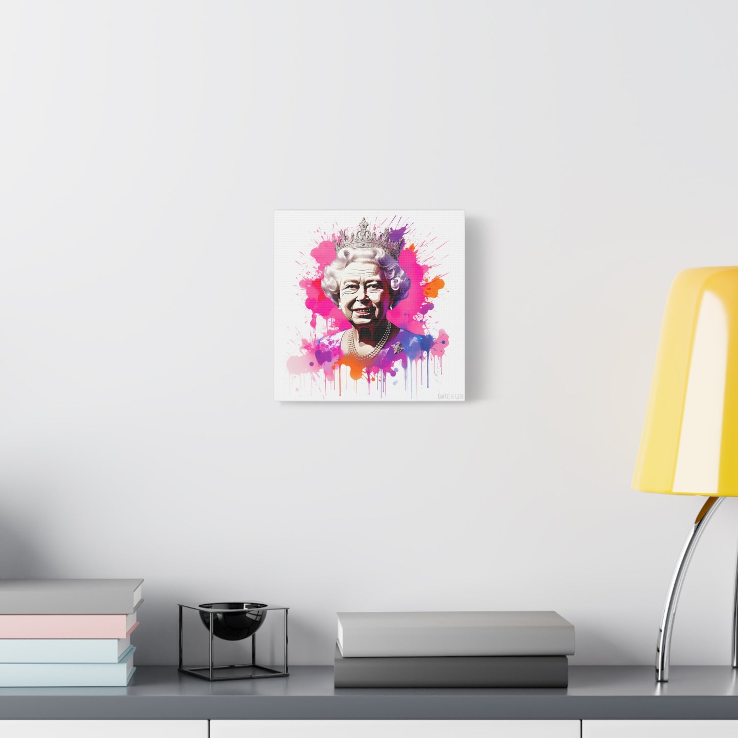 Queen Elizabeth II: Radiant Watercolor Cotton Canvas