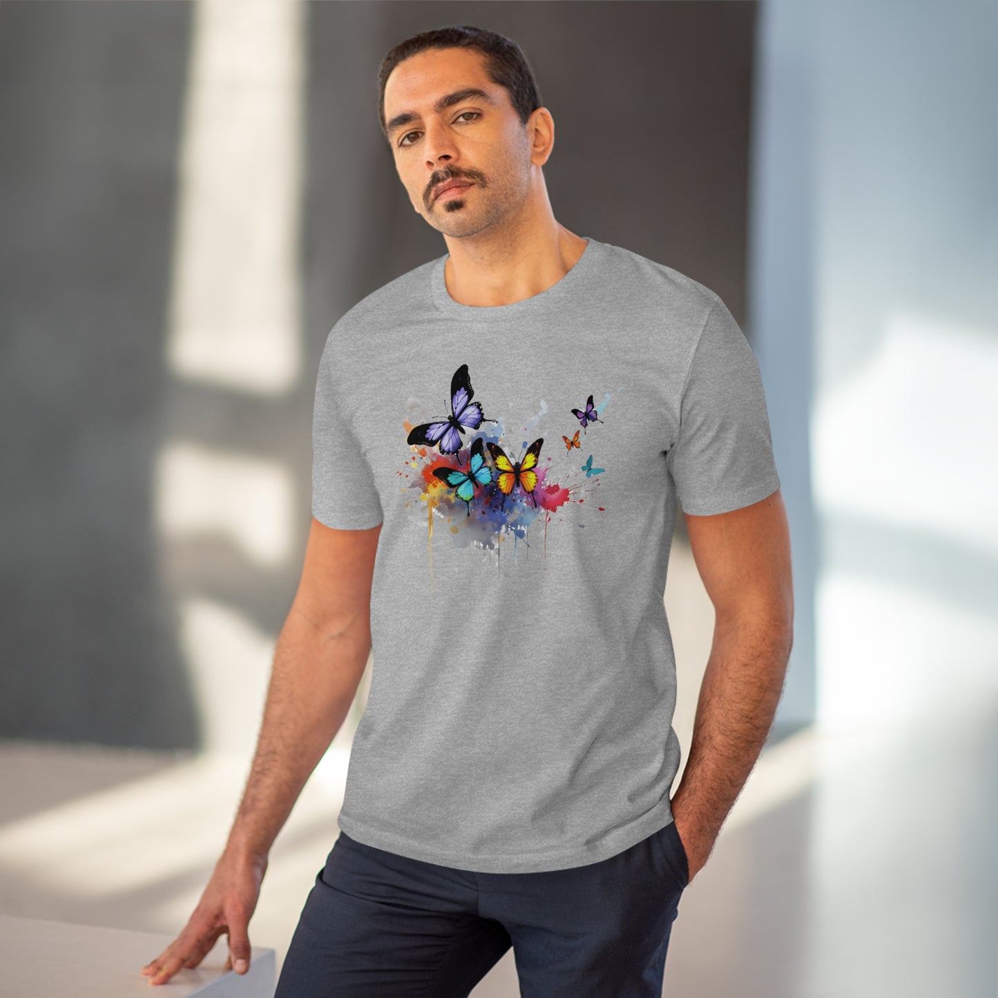 Butterflies Eco-Friendly T-Shirt - Embrace Nature's Vibrant Beauty in Watercolor Style