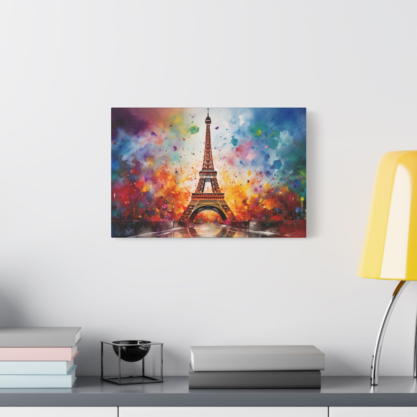 Colorful Eiffel Tower Premium Cotton Canvas for Paris Lovers
