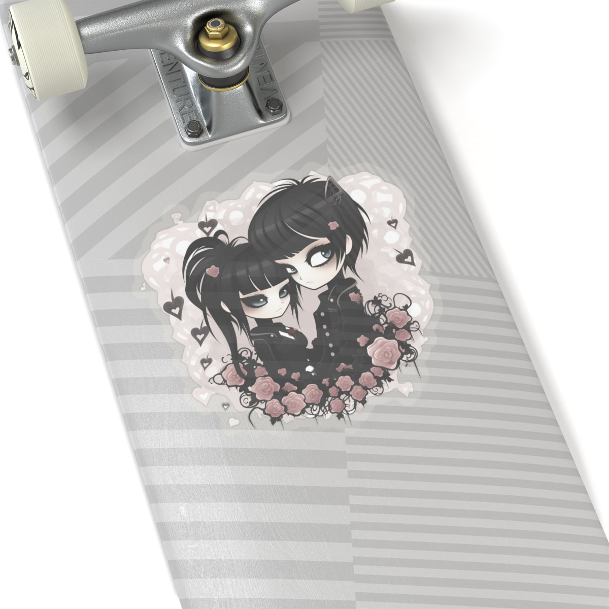 Gothic Couple Sticker - Cute Black Eyes - Valentine's Day