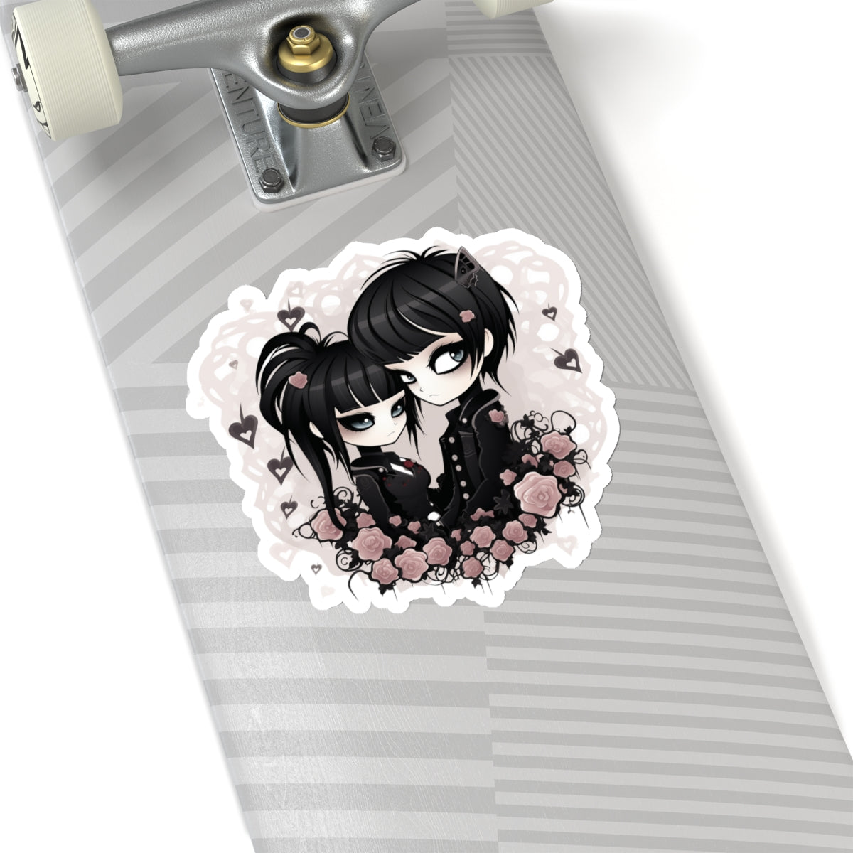 Gothic Couple Sticker - Cute Black Eyes - Valentine's Day