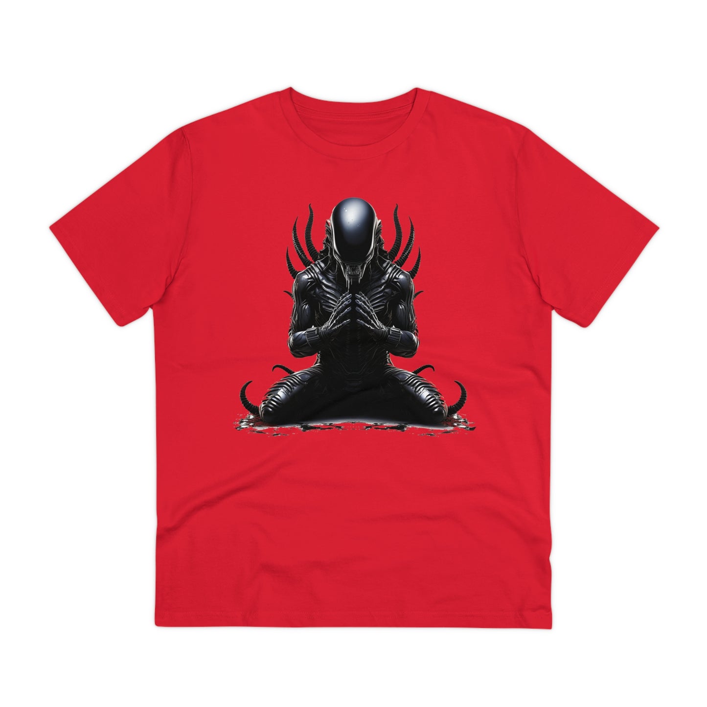 Eco-Friendly Zen Alien Xenomorph T-shirt - Embrace Galactic Serenity