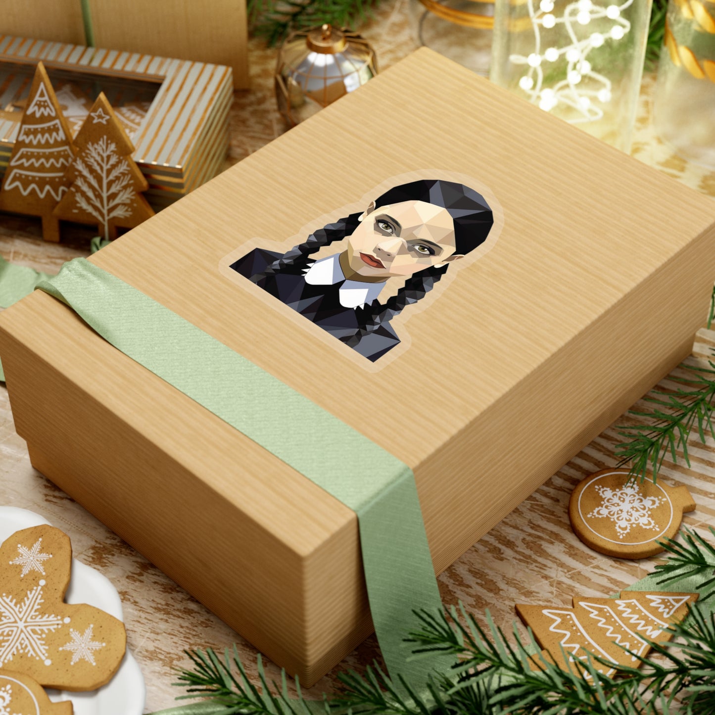 Wednesday Addams Geometric Sticker - Embrace Dark Elegance