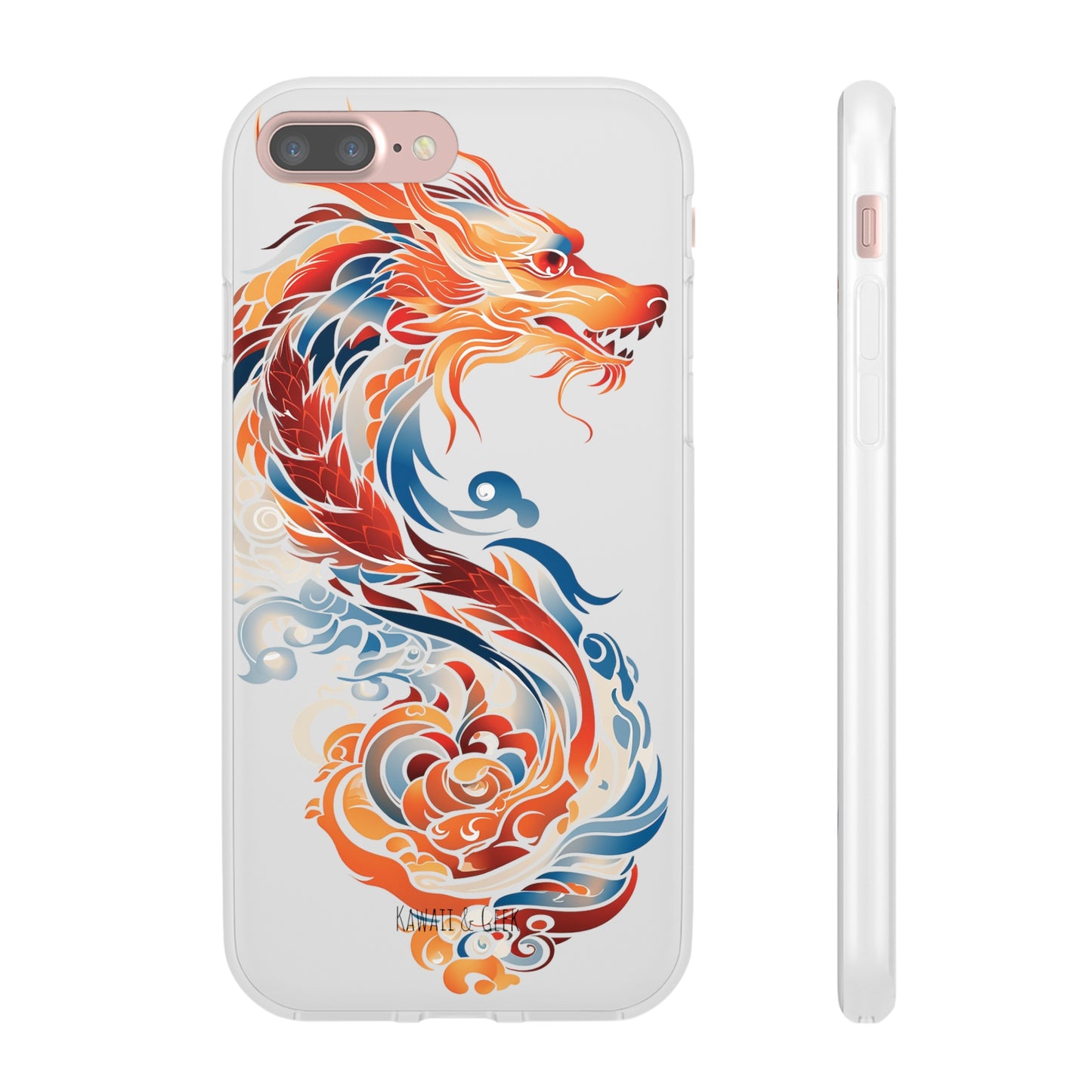 Elegant Chinese Ink Dragon Flexi Transparent Phone Case