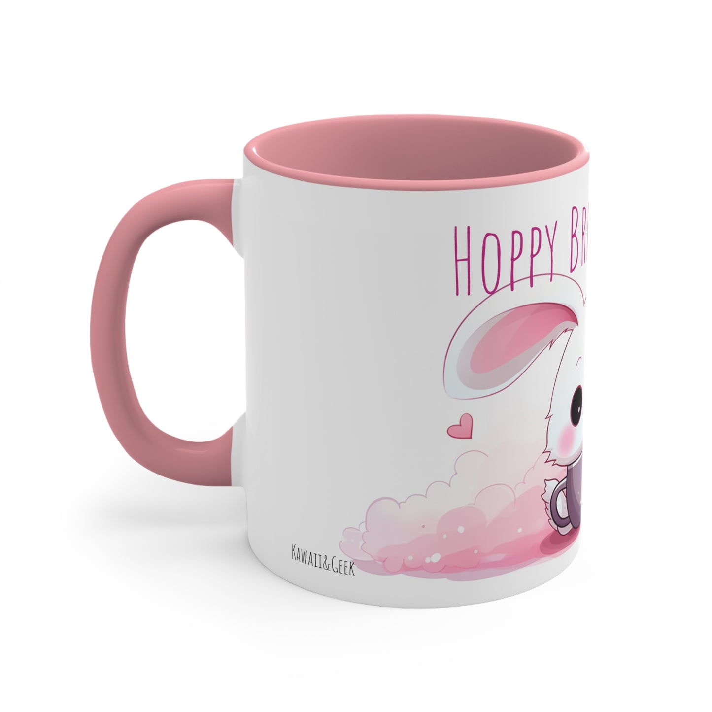 Kawaii Bunny Coffee Mug : "Hoppy Brew-tiful Day"