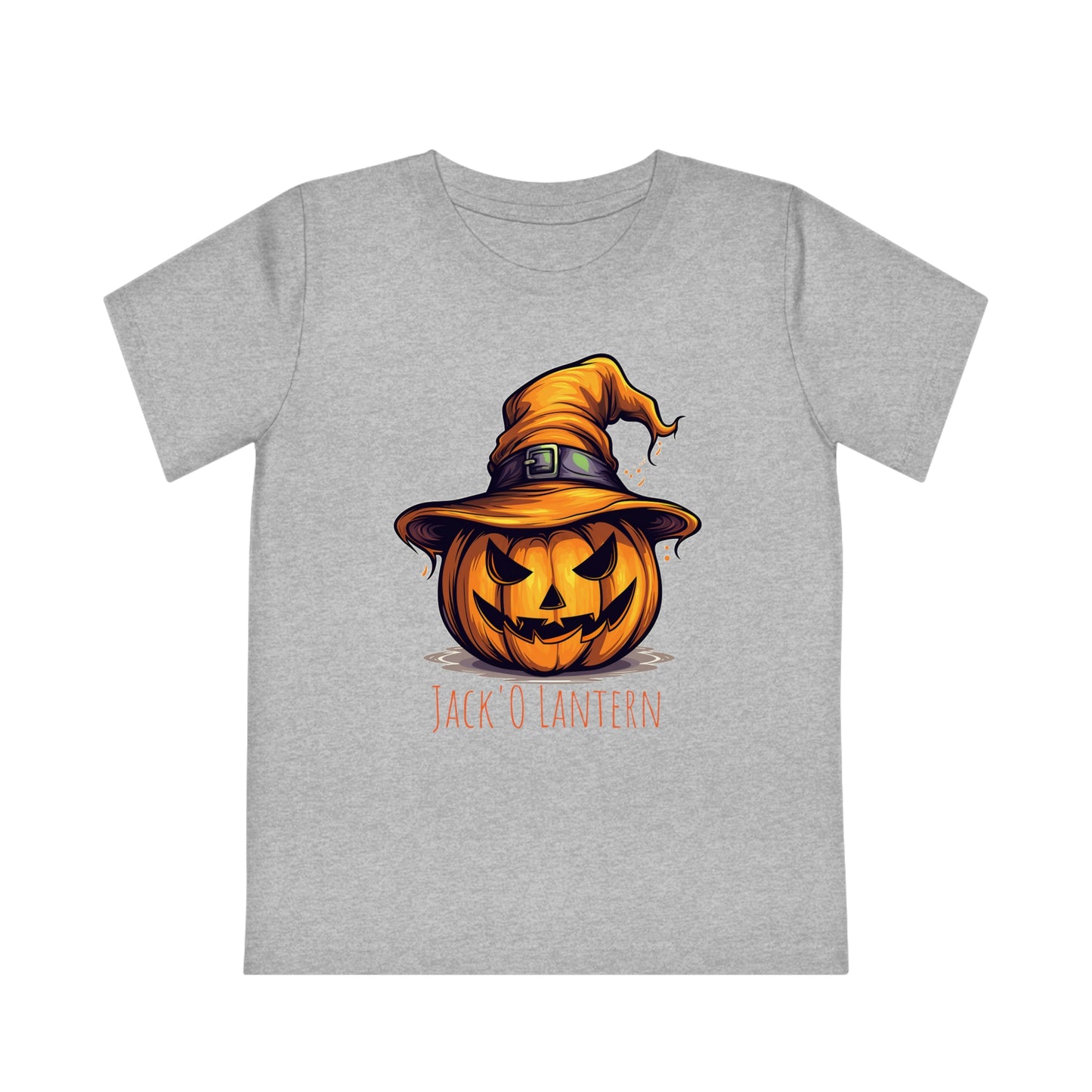 Eco-friendly Halloween Kids Tee: 'Jack O Lantern' Pumpkin Sorcerer Fun
