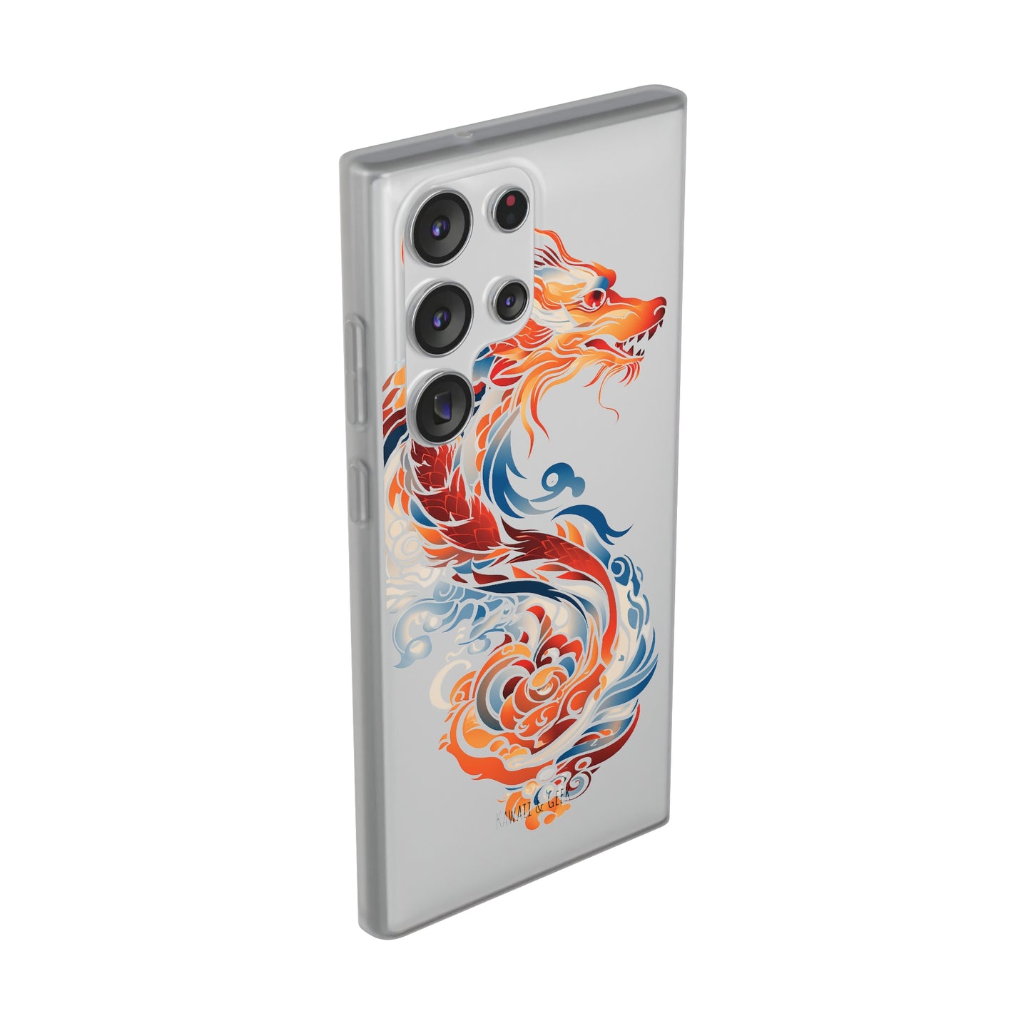 Elegant Chinese Ink Dragon Flexi Transparent Phone Case