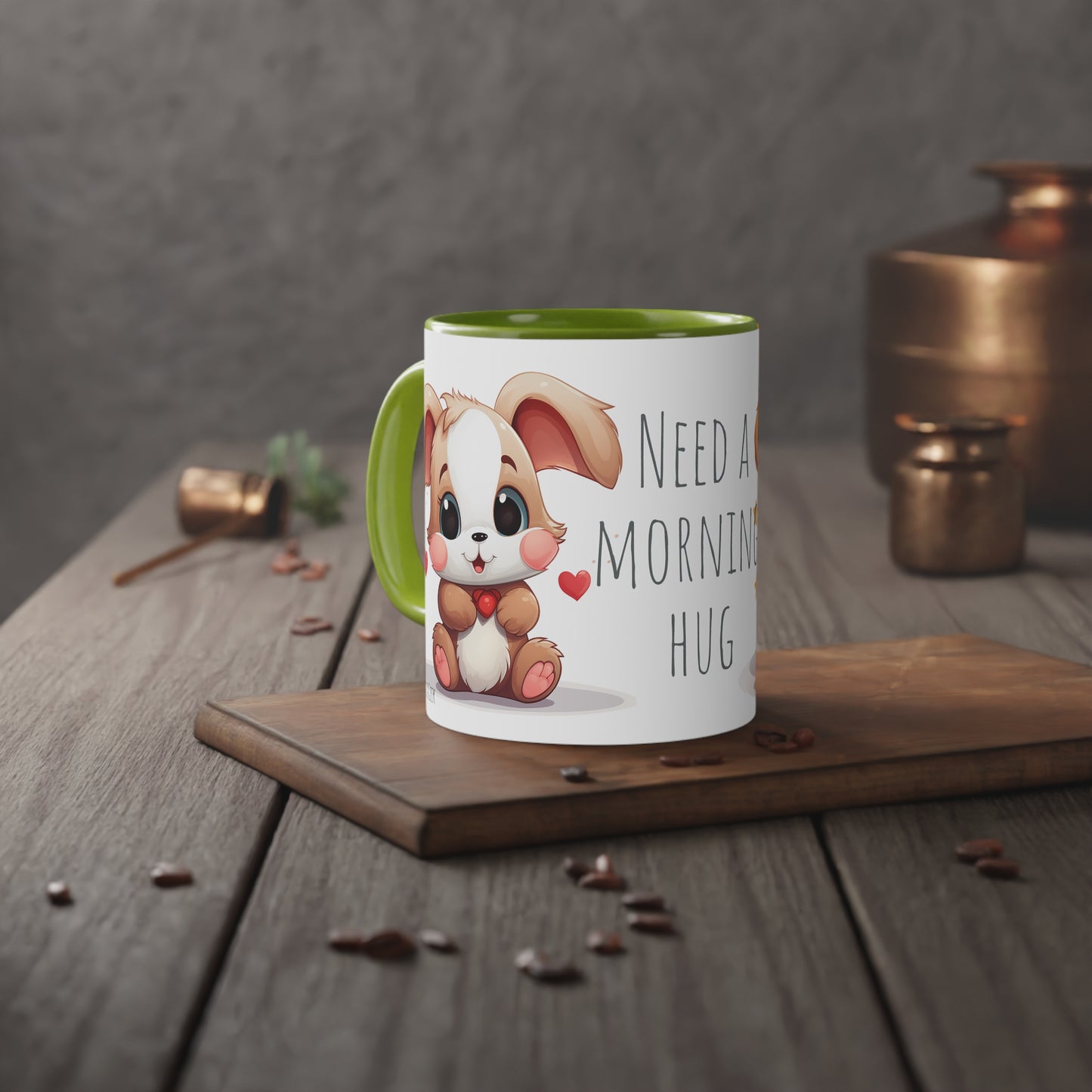 11oz Bi-Color Mug: "Morning Hug" Teddy Duo - EU