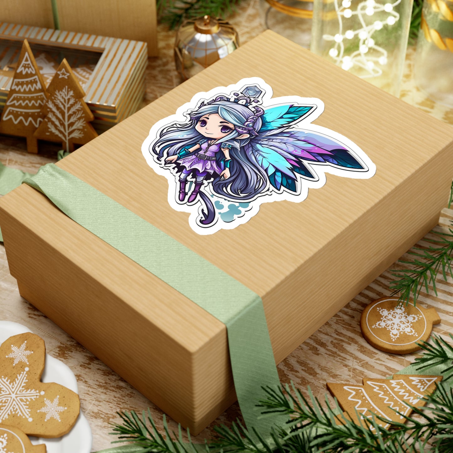Kawaii Blue Fairy Sticker - Add Some Cute and Magical Style to Your Tech