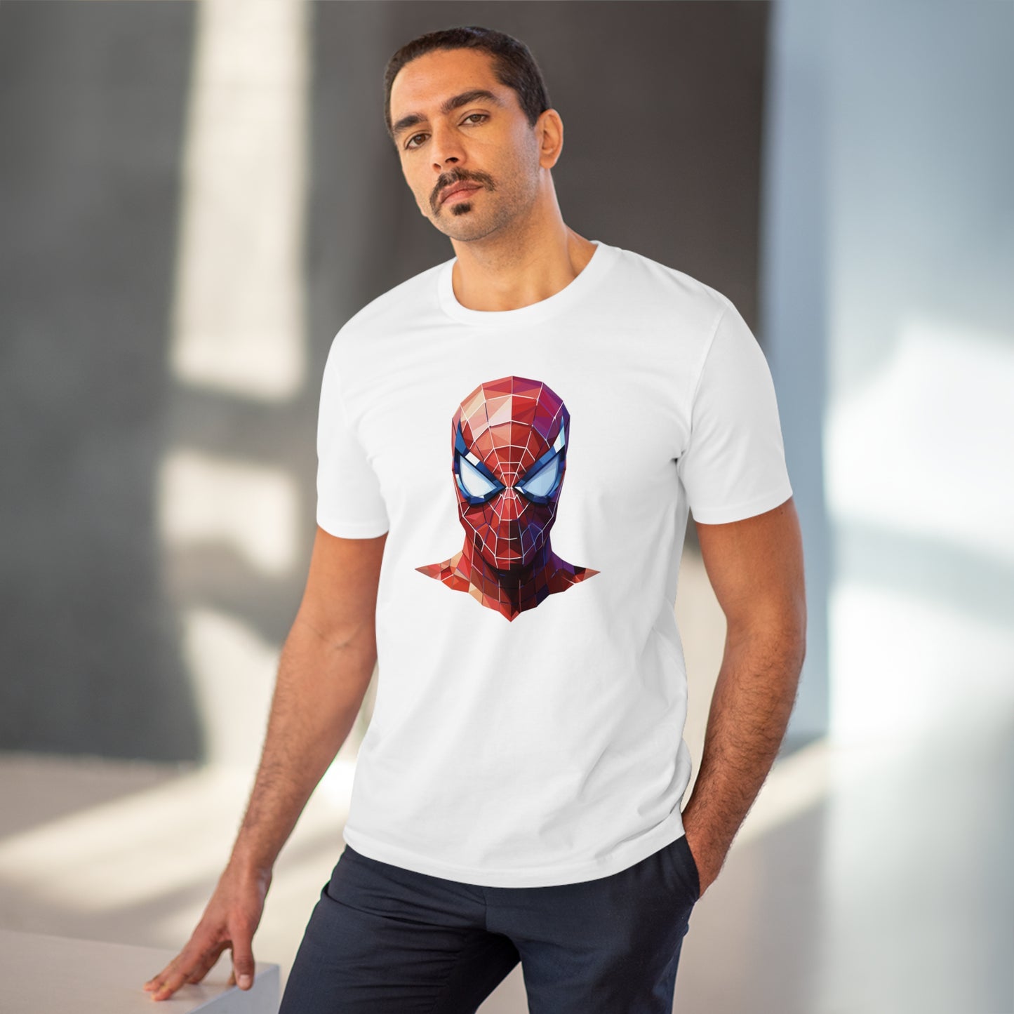 Spider-Man Polygonal Geometric T-Shirt - Swing into Stylish Adventure