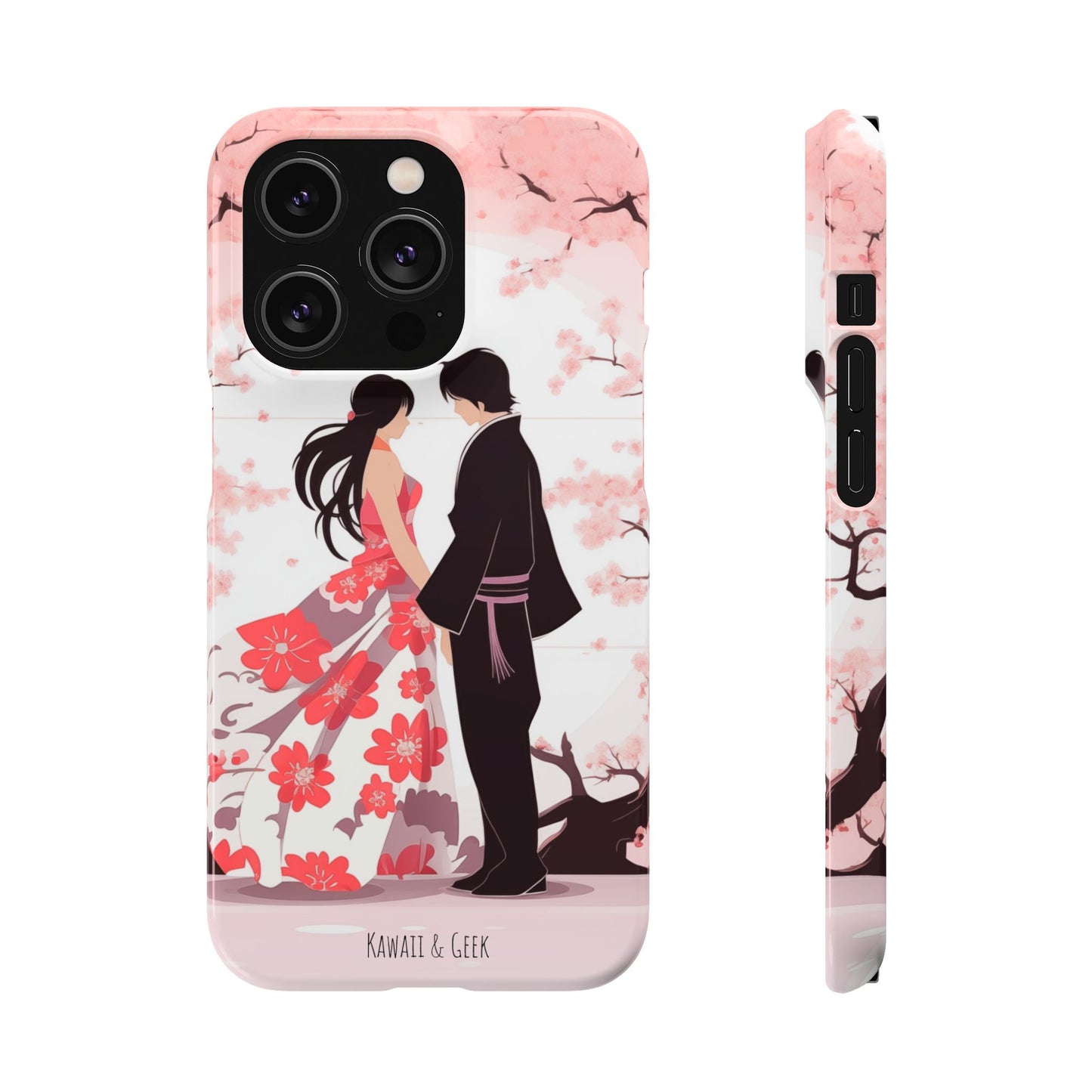 Japanese Blossom Love Premium Phone Case - Valentine's Cherry Tree Design