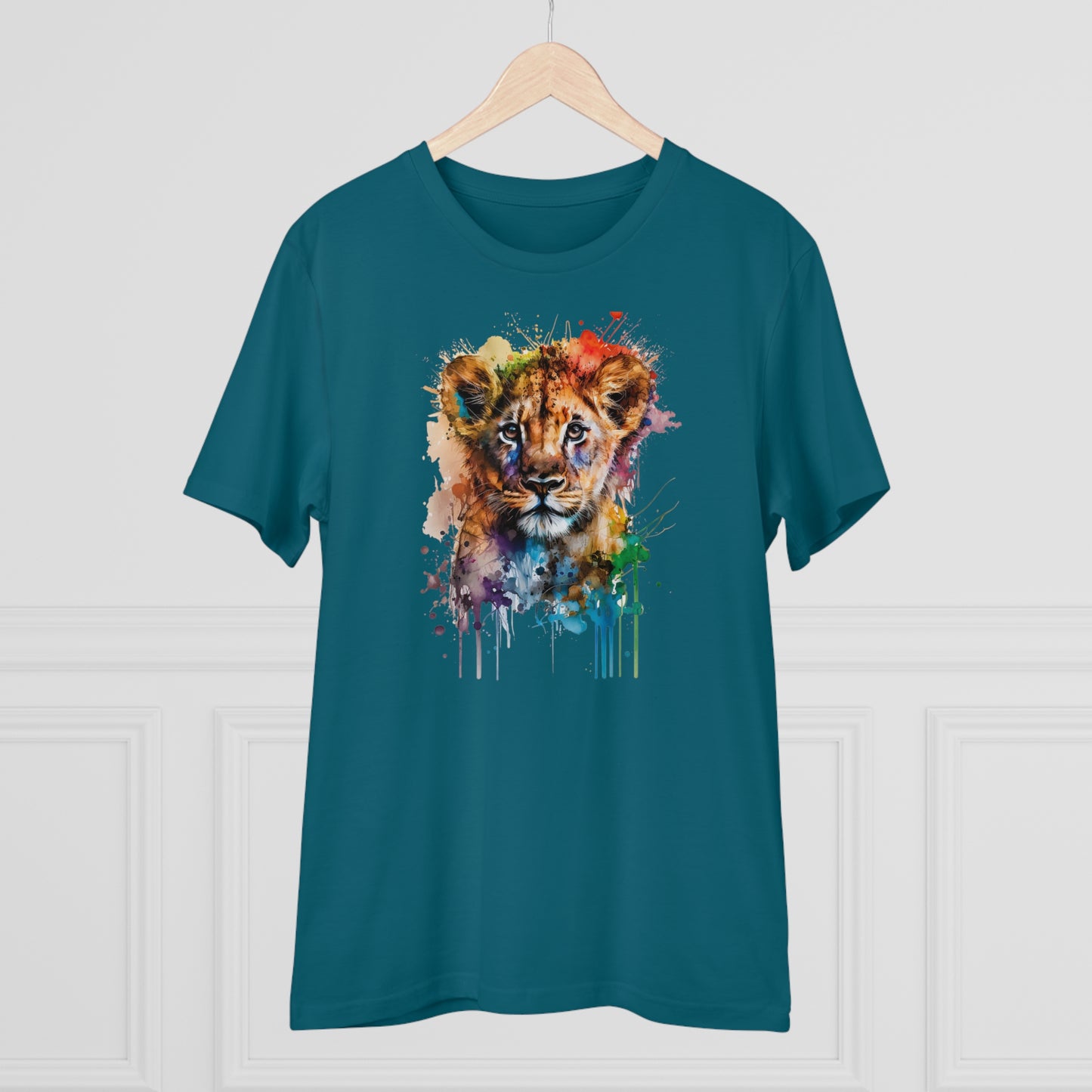 Cute Lion Cub in Watercolor Style Organic Unisex T-Shirt - Add Some Adorable and Eco-Friendly Style to Your Wardrobe