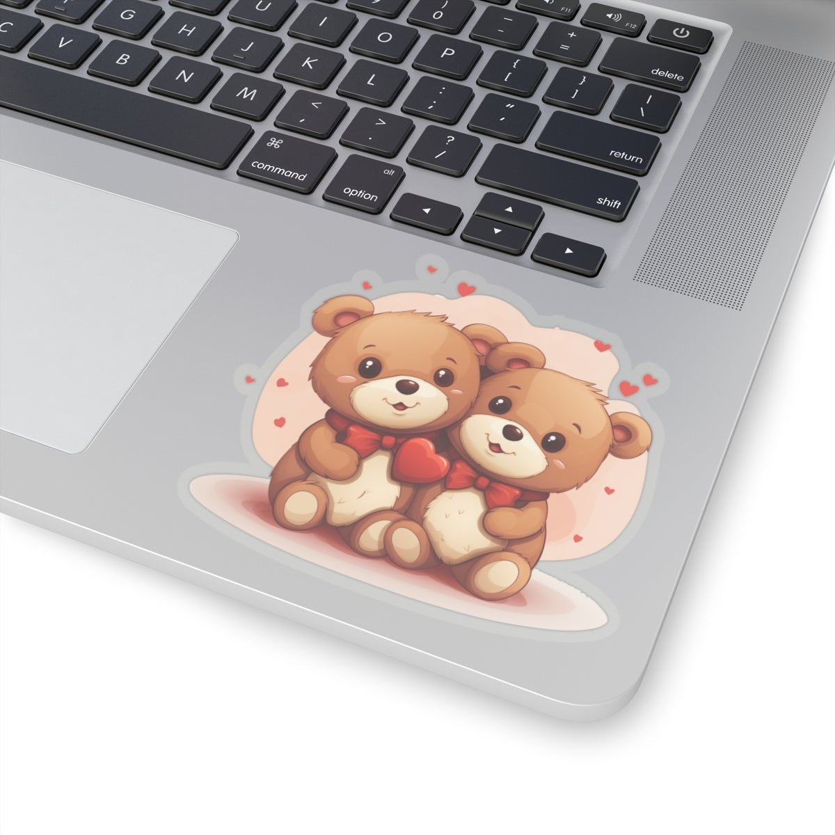 Valentine's Teddy Bear Heart Sticker