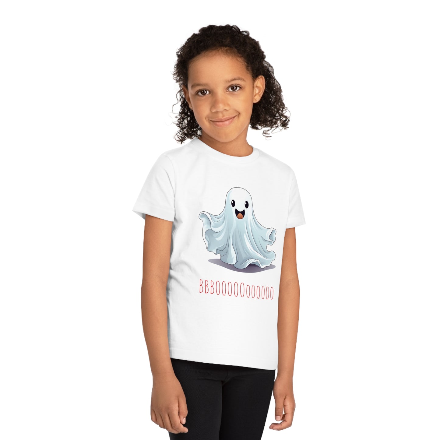 Cute "Booooooooo" Ghost Halloween Eco-Friendly Kids T-shirt