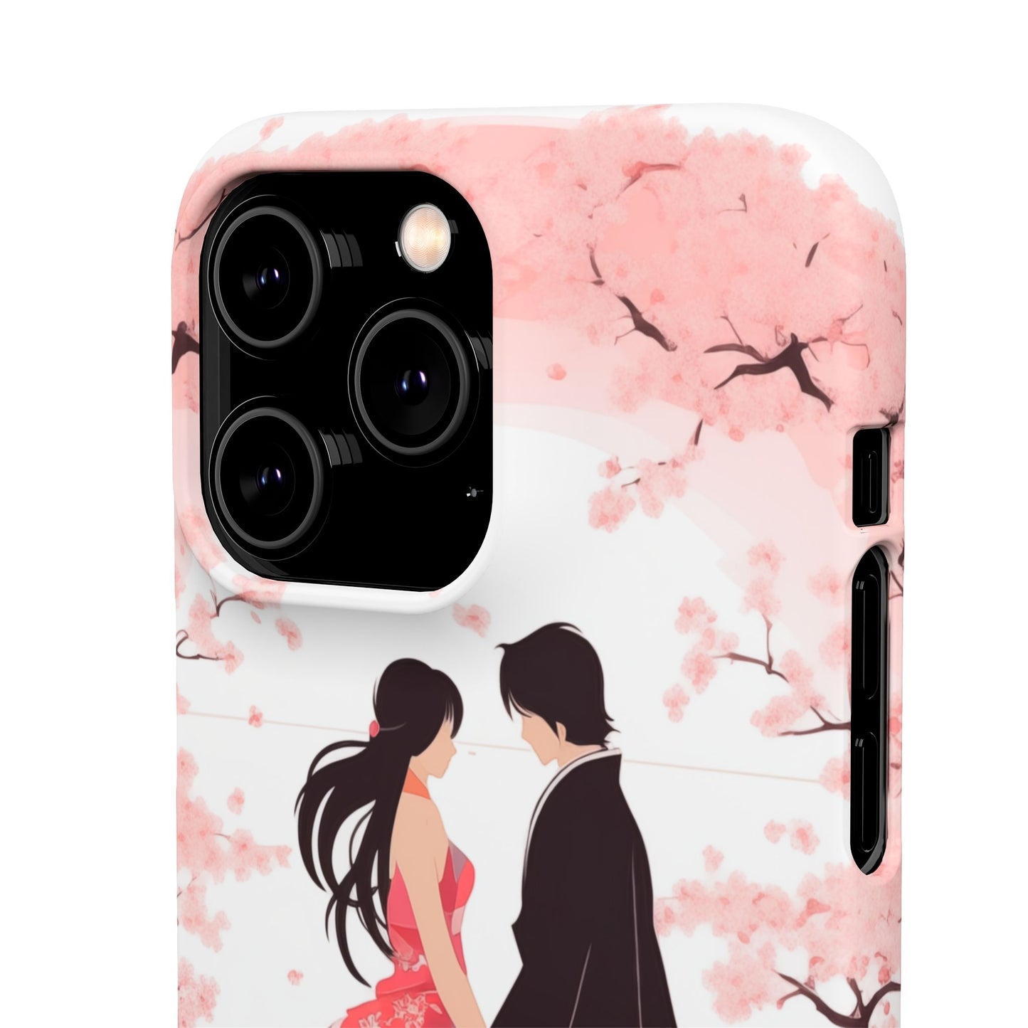 Japanese Blossom Love Premium Phone Case - Valentine's Cherry Tree Design