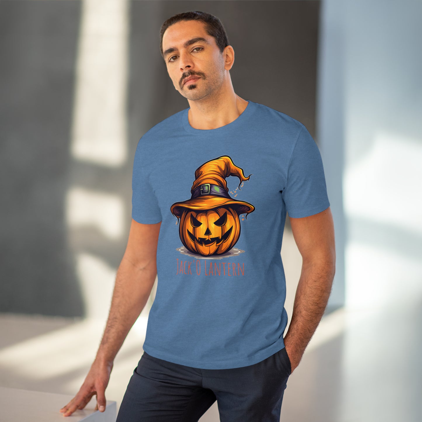 Eco-friendly Jack O Lantern Tee: Funny Pumpkin Halloween Sorcerer Edition