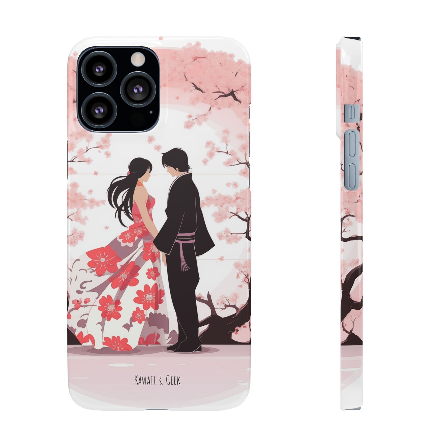 Japanese Blossom Love Premium Phone Case - Valentine's Cherry Tree Design