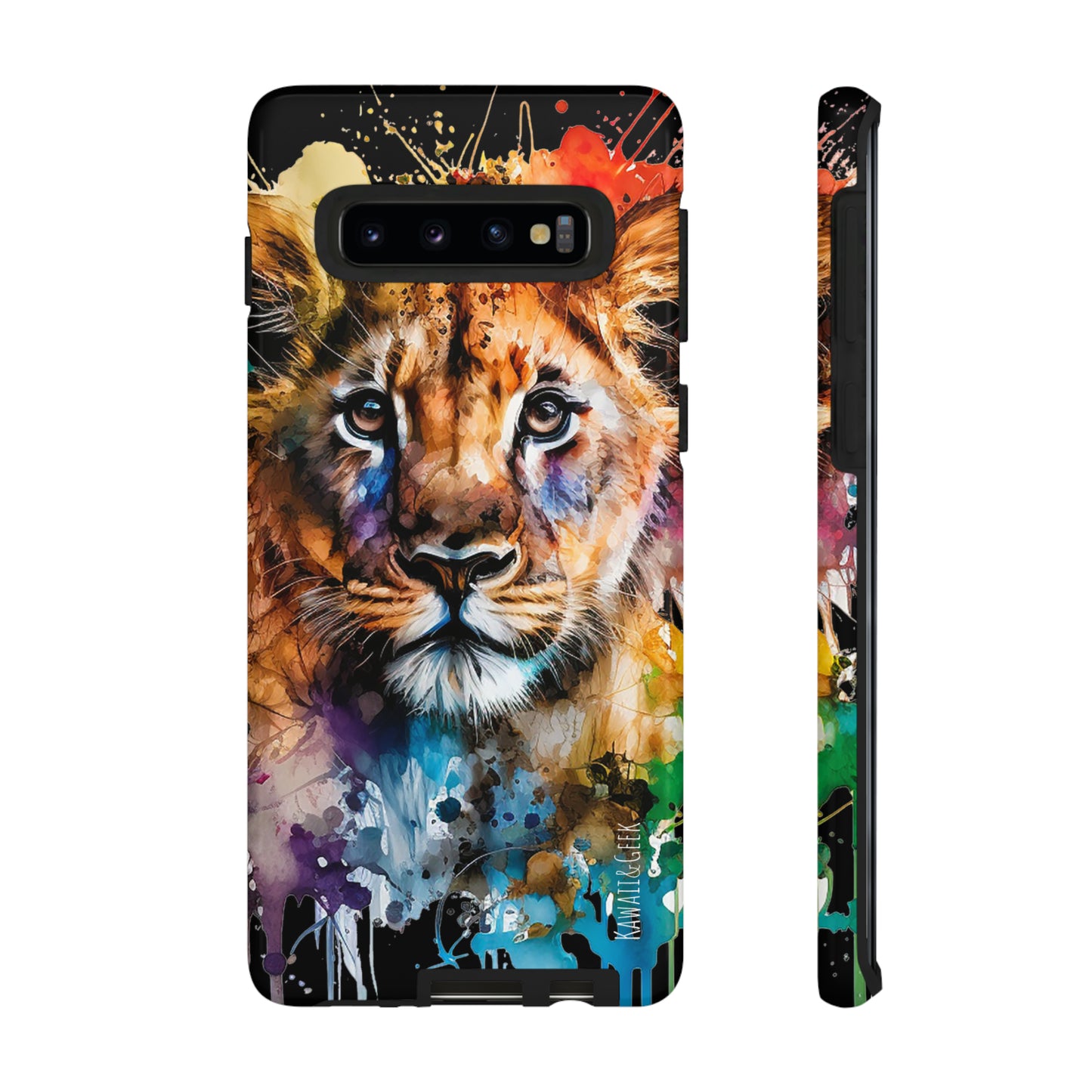 Watercolor Lion Cub Tough Phone Case - iPhone 15 compatible