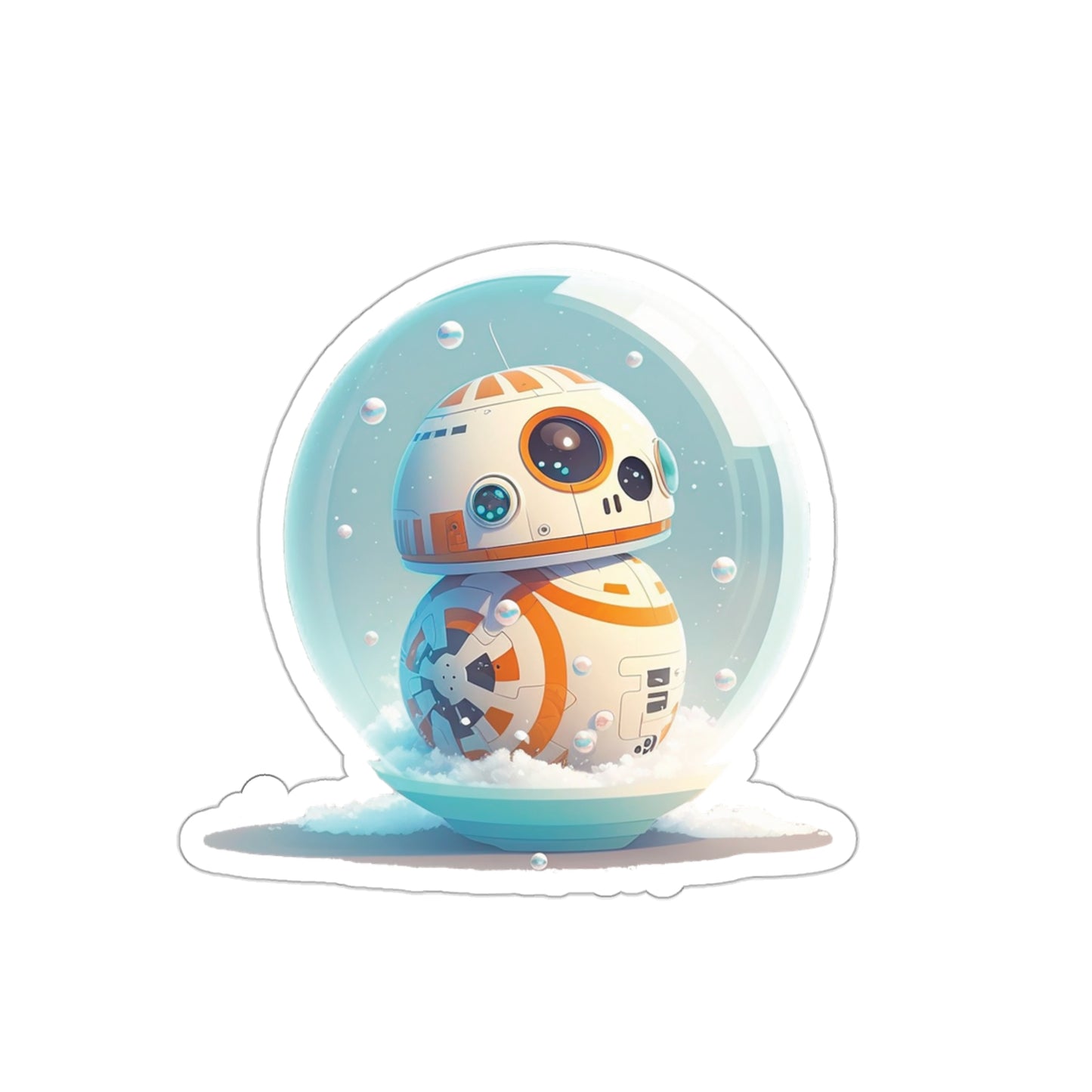Cute BB8 in Snowball Sticker - Add Some Playful and Adorable Style to Your Tech - Star Wars