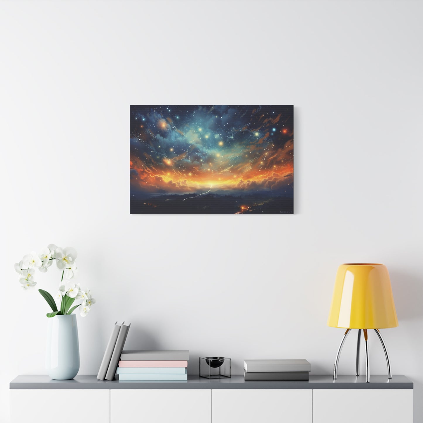 Night Sky Landscape Canvas - Immerse Yourself in a Breathtaking Starry Night